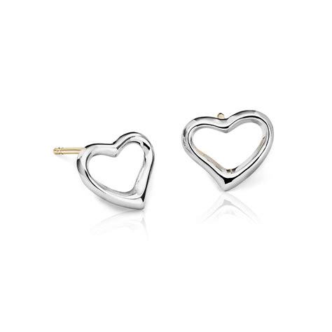 silver open heart earrings